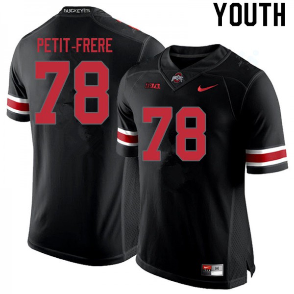 Ohio State Buckeyes #78 Nicholas Petit-Frere Youth Stitched Jersey Blackout